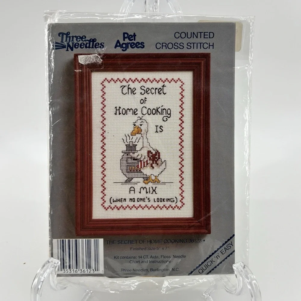 Three Needles The Secret of Home Cooking Is‎ a Mix Counted Cross Stitch Kit New